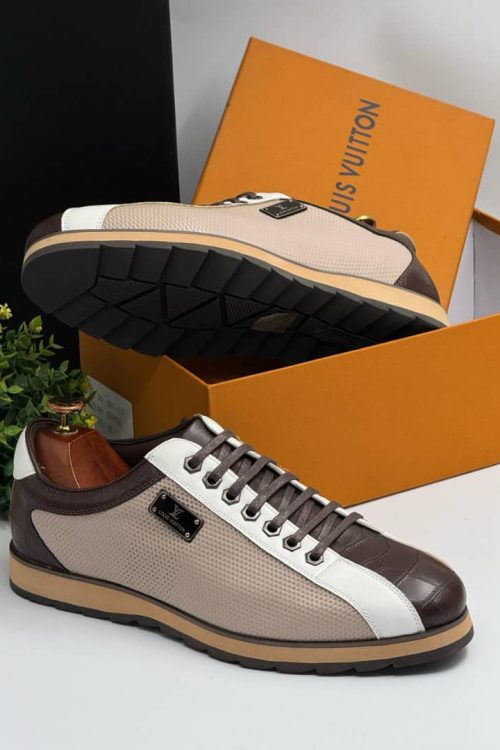 LV Men shoe “brown & cream”