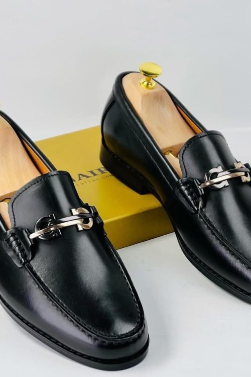 Classic Italian leather  “black” loafers